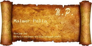 Malmer Polla névjegykártya
